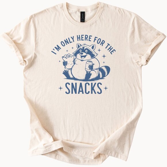 Snacks Raccoon TShirt Funny Animal Tee Cute Gift - Picture 1 of 6